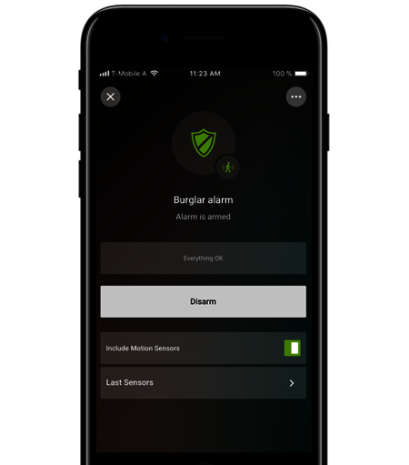 Smart Home Nord Loxone Sicherheit App Alarm aktiv  